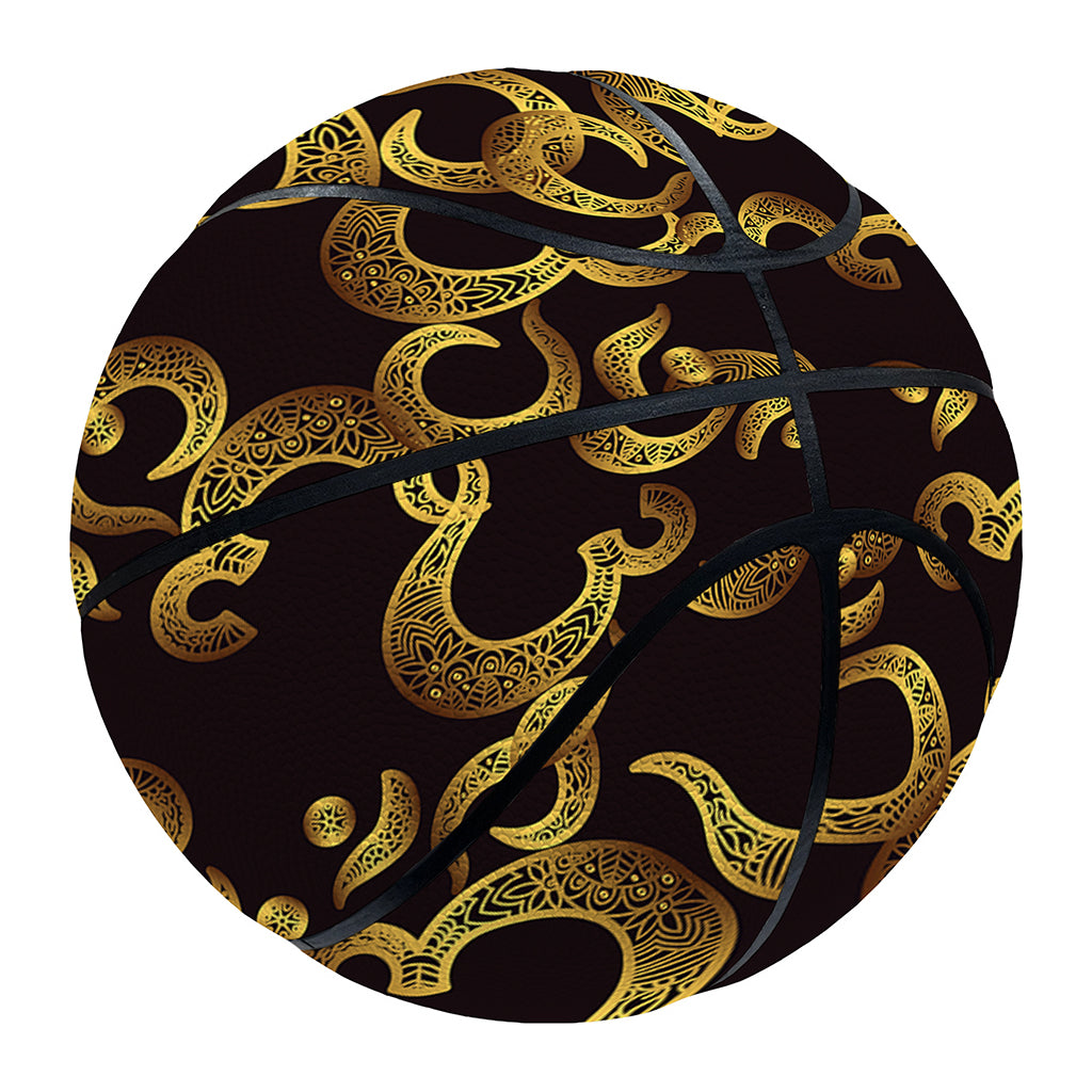 Gold Om Symbol Pattern Print Basketball