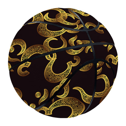 Gold Om Symbol Pattern Print Basketball
