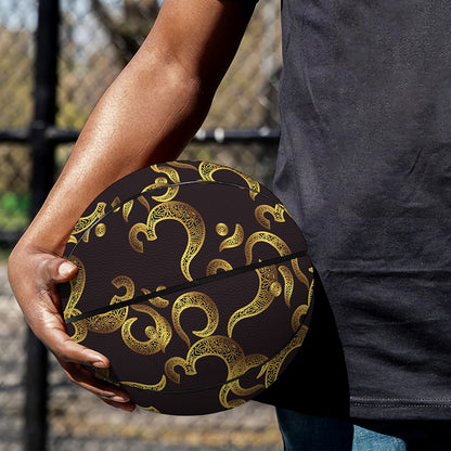 Gold Om Symbol Pattern Print Basketball