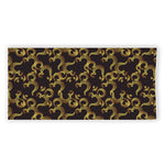 Gold Om Symbol Pattern Print Beach Towel