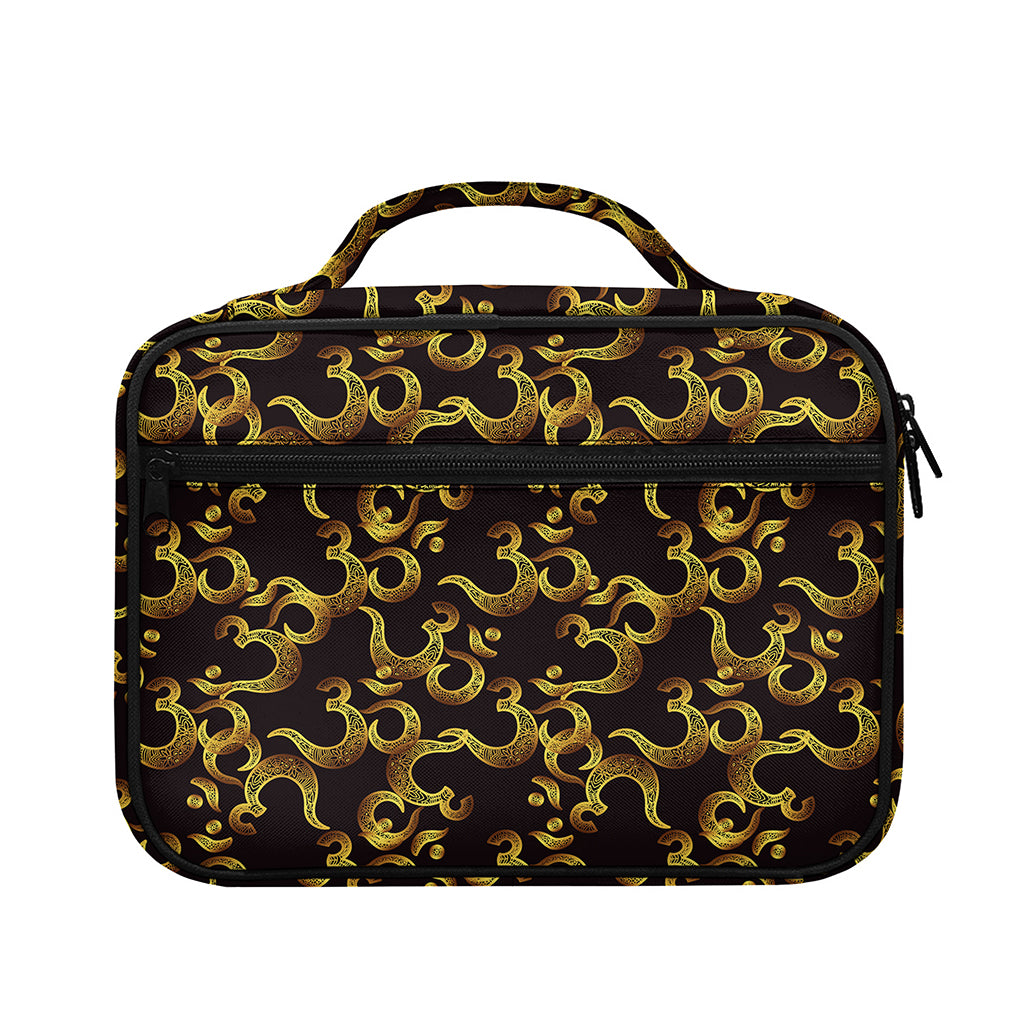 Gold Om Symbol Pattern Print Briefcase Bible Bag