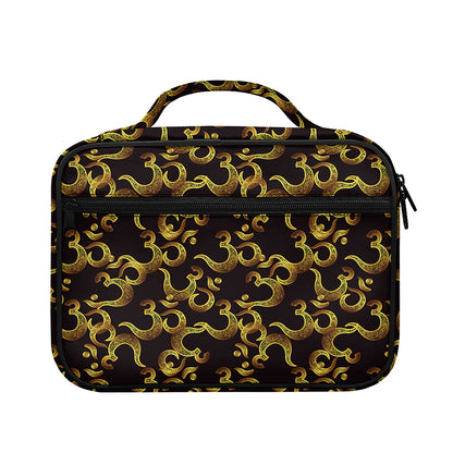 Gold Om Symbol Pattern Print Briefcase Bible Bag