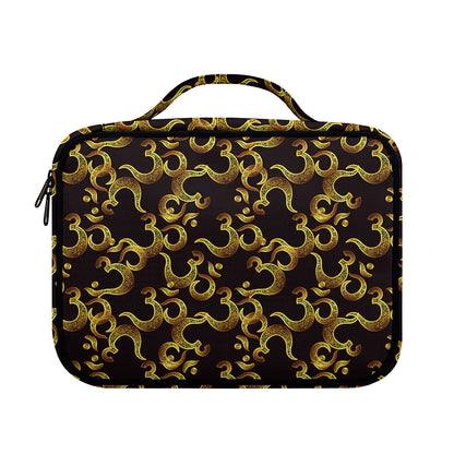 Gold Om Symbol Pattern Print Briefcase Bible Bag