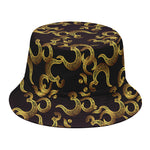 Gold Om Symbol Pattern Print Bucket Hat