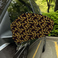 Gold Om Symbol Pattern Print Car Side Mirror Covers