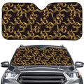 Gold Om Symbol Pattern Print Car Windshield Sun Shade
