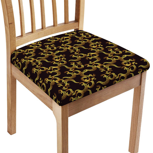 Gold Om Symbol Pattern Print Chair Cushion Cover