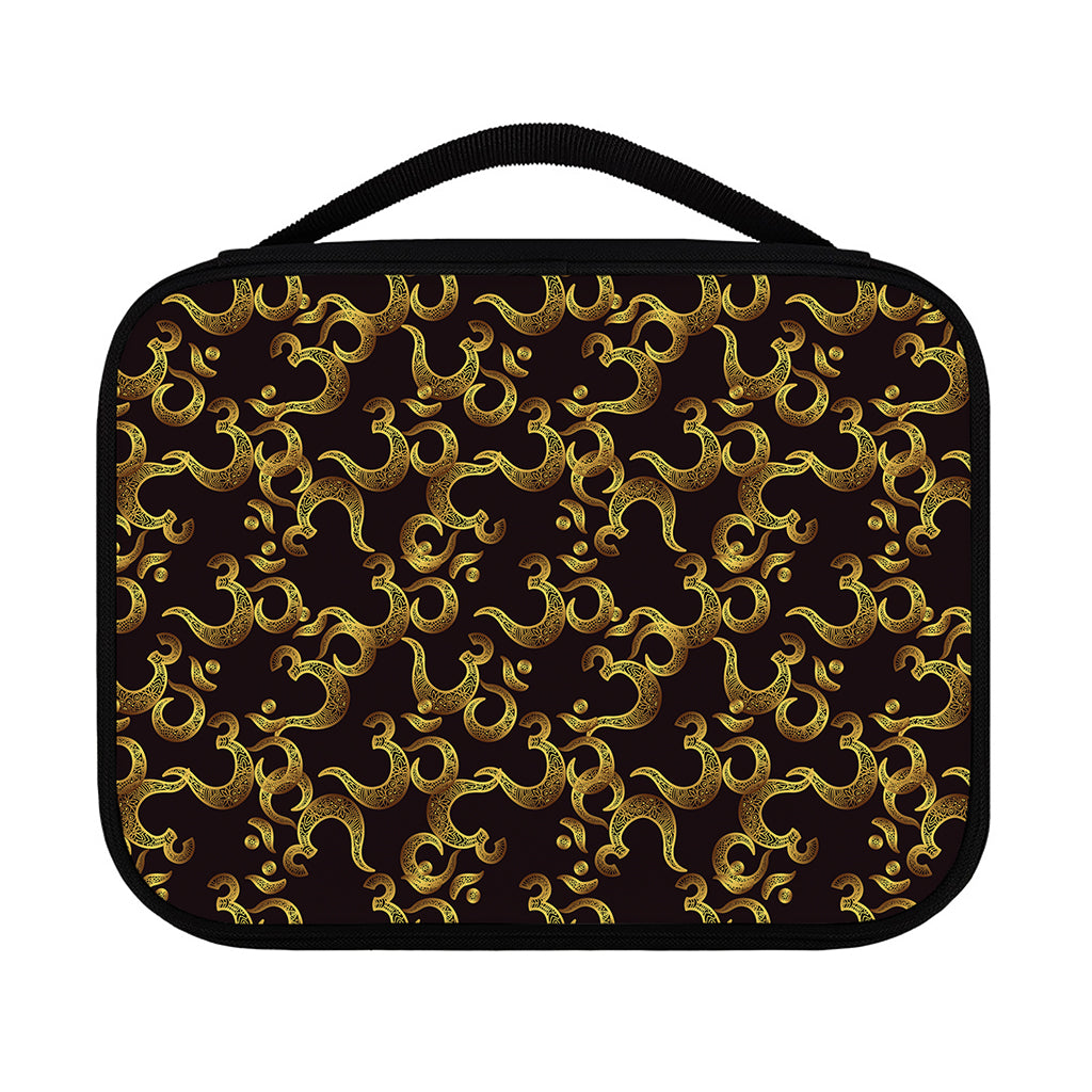 Gold Om Symbol Pattern Print Classic Bible Case
