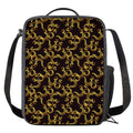 Gold Om Symbol Pattern Print Crossbody Lunch Bag