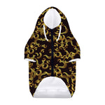Gold Om Symbol Pattern Print Dog Zip Up Hoodie