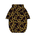 Gold Om Symbol Pattern Print Dog Zip Up Hoodie