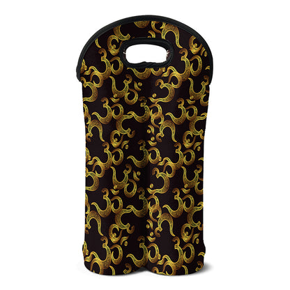 Gold Om Symbol Pattern Print Double Neoprene Wine Tote