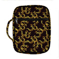 Gold Om Symbol Pattern Print Front Pocket Bible Bag