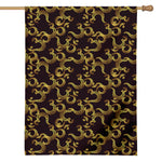 Gold Om Symbol Pattern Print House Flag