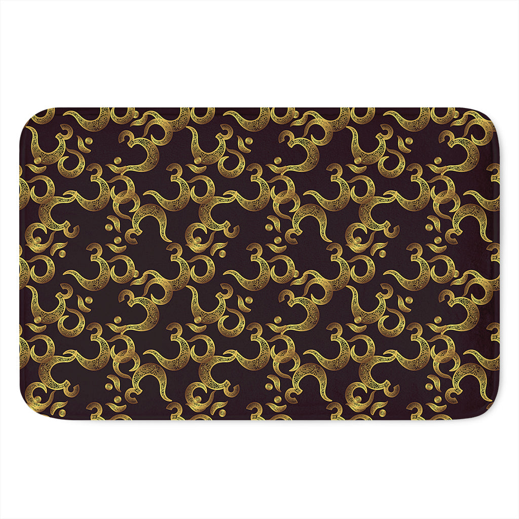 Gold Om Symbol Pattern Print Indoor Door Mat