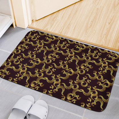 Gold Om Symbol Pattern Print Indoor Door Mat
