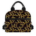 Gold Om Symbol Pattern Print Insulated Lunch Bag