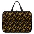 Gold Om Symbol Pattern Print Laptop Sleeve With Handle
