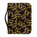 Gold Om Symbol Pattern Print Leather Bible Cover