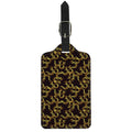 Gold Om Symbol Pattern Print Luggage Tag