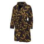 Gold Om Symbol Pattern Print Men's Bathrobe