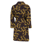 Gold Om Symbol Pattern Print Men's Bathrobe