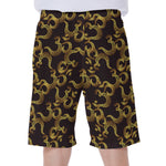 Gold Om Symbol Pattern Print Men's Beach Shorts