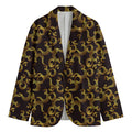 Gold Om Symbol Pattern Print Men's Blazer
