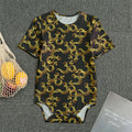 Gold Om Symbol Pattern Print Men's Bodysuit