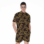 Gold Om Symbol Pattern Print Men's Rompers