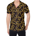 Gold Om Symbol Pattern Print Men's Shirt