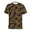 Gold Om Symbol Pattern Print Men's Athletic T-Shirt