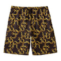 Gold Om Symbol Pattern Print Men's Swim Trunks