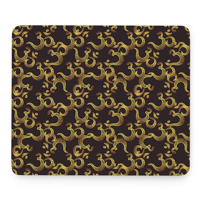 Gold Om Symbol Pattern Print Mouse Pad