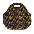 Gold Om Symbol Pattern Print Neoprene Lunch Bag