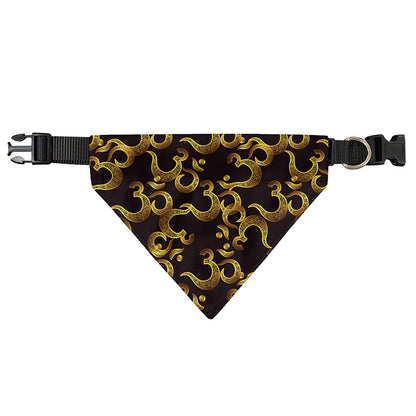 Gold Om Symbol Pattern Print Over The Collar Dog Bandana