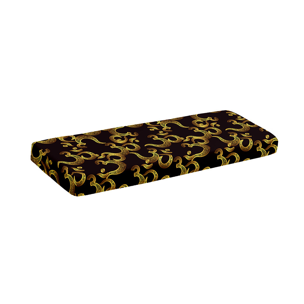 Gold Om Symbol Pattern Print Piano Keyboard Cover