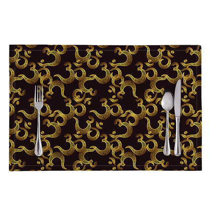Gold Om Symbol Pattern Print Placemat