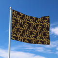 Gold Om Symbol Pattern Print Polyester Flag