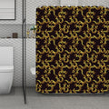 Gold Om Symbol Pattern Print Polyester Shower Curtain