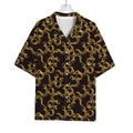 Gold Om Symbol Pattern Print Rayon Hawaiian Shirt