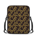 Gold Om Symbol Pattern Print Rectangular Crossbody Bag