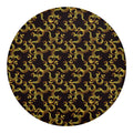 Gold Om Symbol Pattern Print Round Blanket
