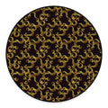 Gold Om Symbol Pattern Print Round Floor Mat