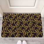 Gold Om Symbol Pattern Print Rubber Doormat