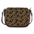 Gold Om Symbol Pattern Print Saddle Bag