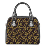 Gold Om Symbol Pattern Print Shoulder Handbag