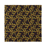 Gold Om Symbol Pattern Print Silk Bandana