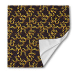 Gold Om Symbol Pattern Print Silk Bandana