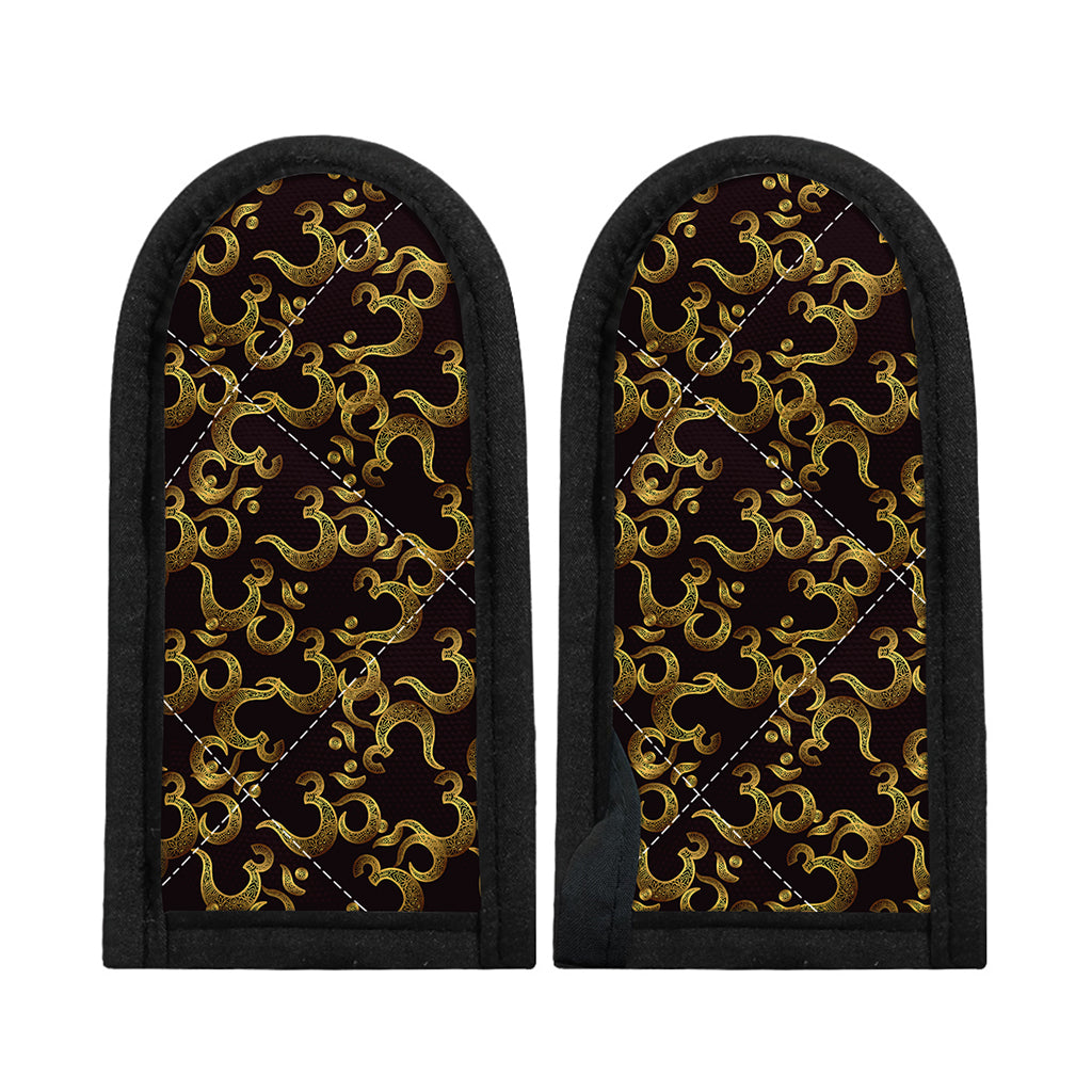 Gold Om Symbol Pattern Print Skillet Handle Cover
